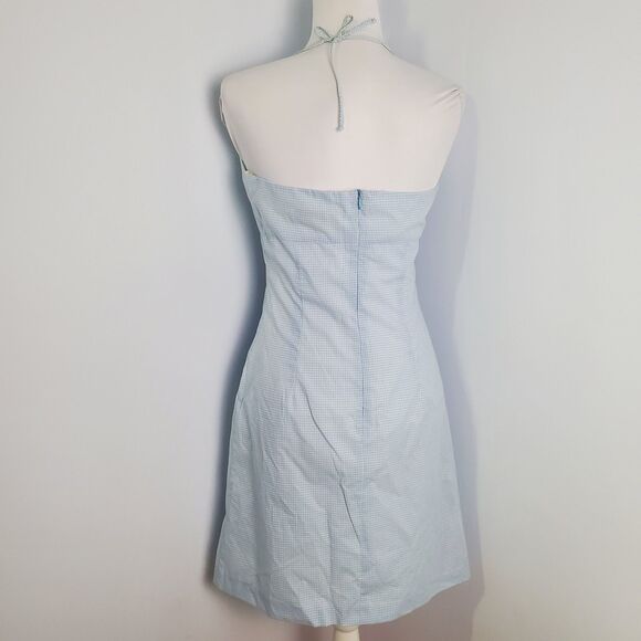Vintage Gingham Halter Midi Dress Size 8 - Picture 2 of 9